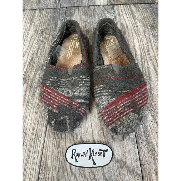 TOMS Slip On Slippers Fleece Woven Women size 7 - Picture 8 of 11